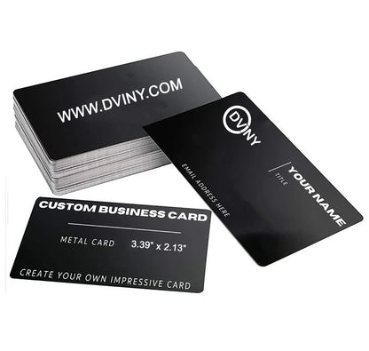Black Metal Business Cards – (Laser Engraved)